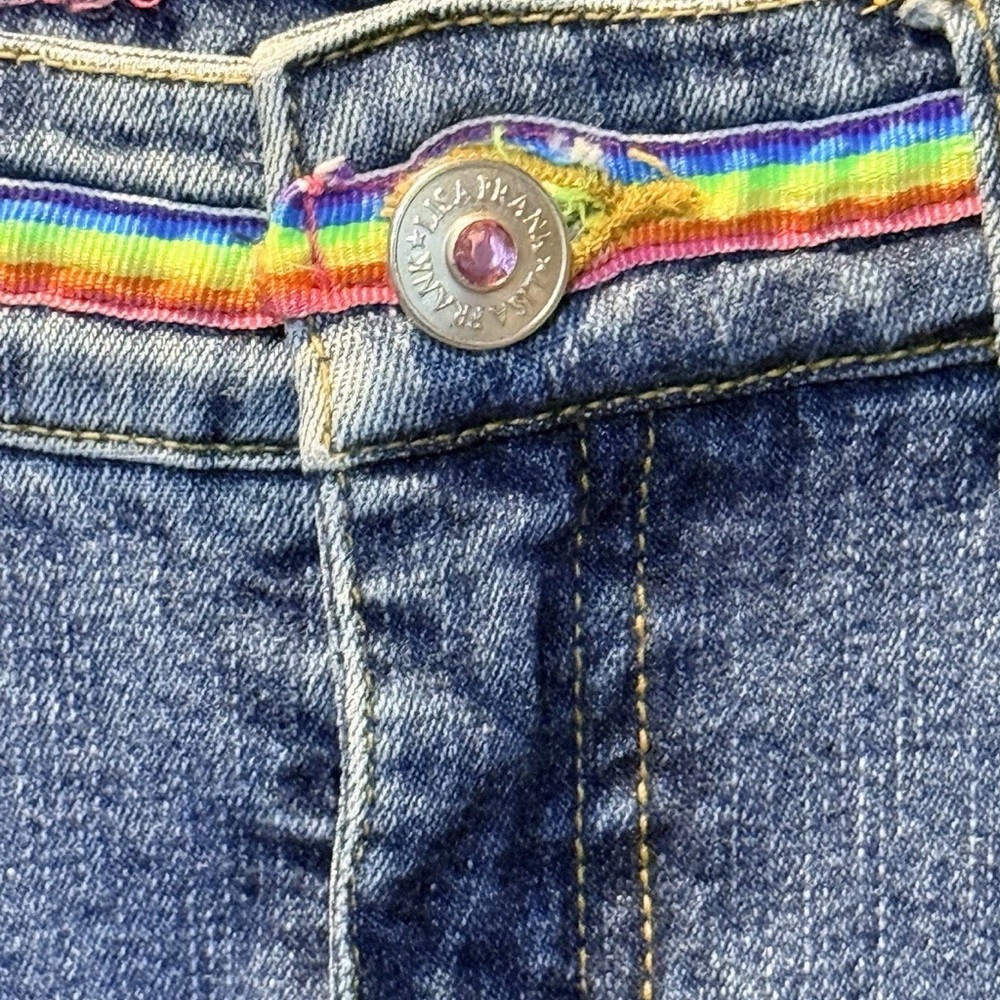 Lisa Frank Girls Sz 7 Vintage Colorful  Flare Jeans Vintage Y2K Boot Cut Rare - Picture 9 of 9